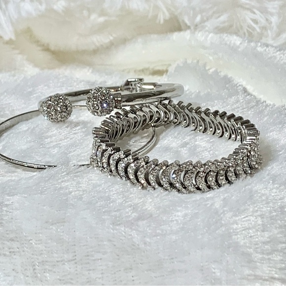 Silver bracelet set Hinge, elastic and bangle - Picture 9 of 13